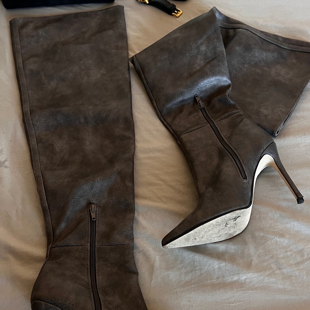 Steve Madden Chocolate Over-the-Knee Boots - Picture 1 of 6